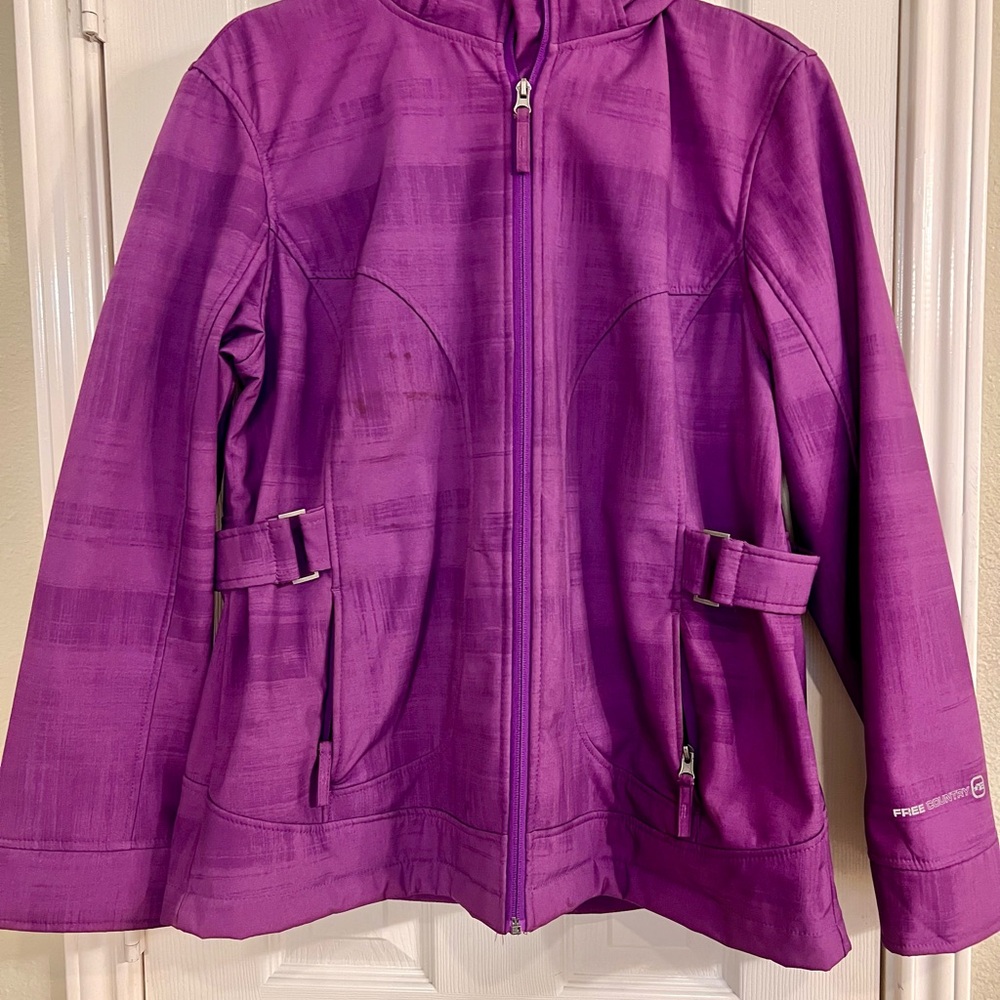 Free Country Waterproof Purple Jacket w/ Removable Hood-XL